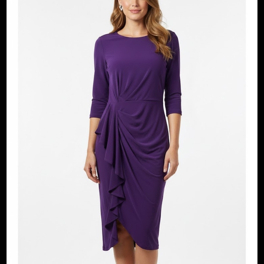 Calvin Klein Asymmetrical Purple Dress